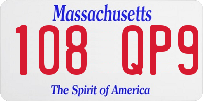 MA license plate 108QP9