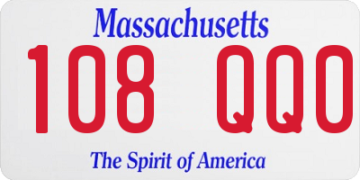 MA license plate 108QQ0