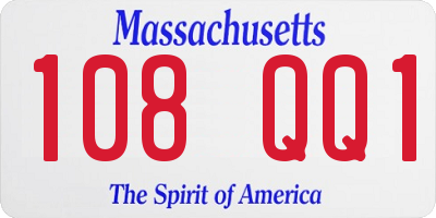 MA license plate 108QQ1