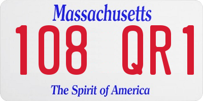 MA license plate 108QR1