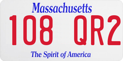MA license plate 108QR2