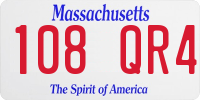 MA license plate 108QR4