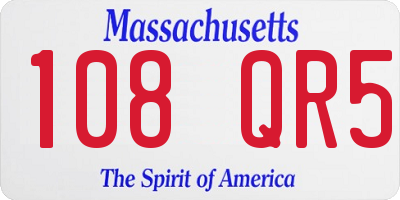 MA license plate 108QR5