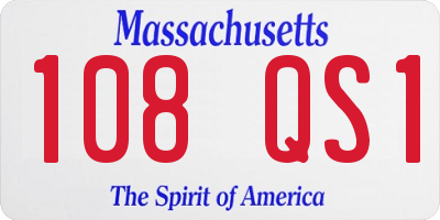 MA license plate 108QS1