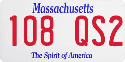 MA license plate 108QS2