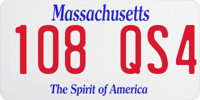 MA license plate 108QS4