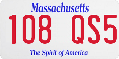 MA license plate 108QS5