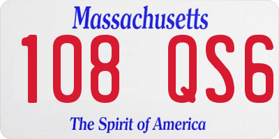 MA license plate 108QS6