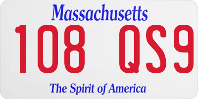 MA license plate 108QS9