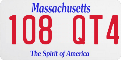 MA license plate 108QT4
