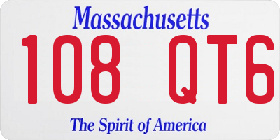 MA license plate 108QT6