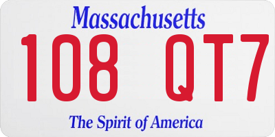 MA license plate 108QT7