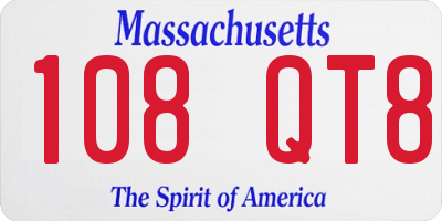 MA license plate 108QT8