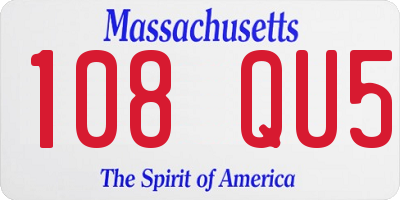 MA license plate 108QU5