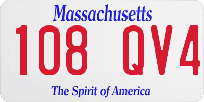 MA license plate 108QV4