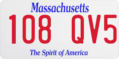 MA license plate 108QV5