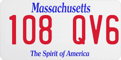 MA license plate 108QV6