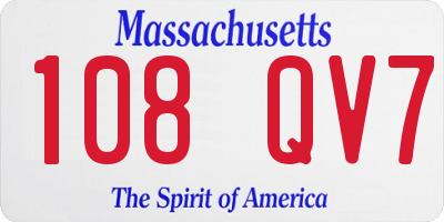 MA license plate 108QV7