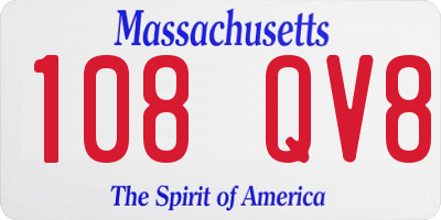MA license plate 108QV8