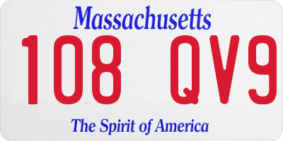 MA license plate 108QV9