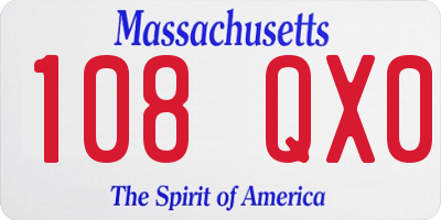 MA license plate 108QX0