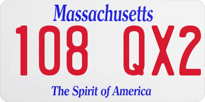 MA license plate 108QX2