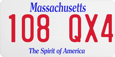 MA license plate 108QX4