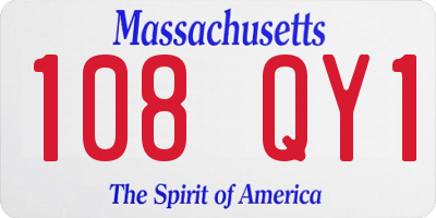 MA license plate 108QY1