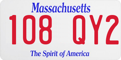 MA license plate 108QY2
