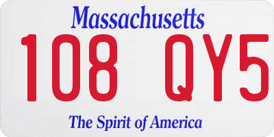 MA license plate 108QY5