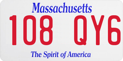 MA license plate 108QY6