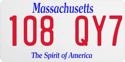 MA license plate 108QY7