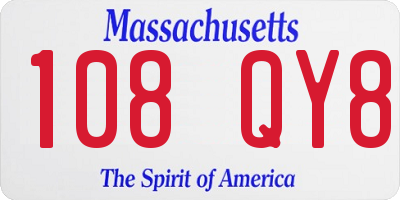 MA license plate 108QY8