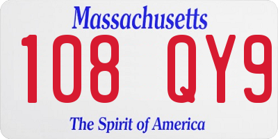 MA license plate 108QY9
