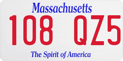 MA license plate 108QZ5