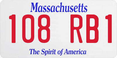 MA license plate 108RB1