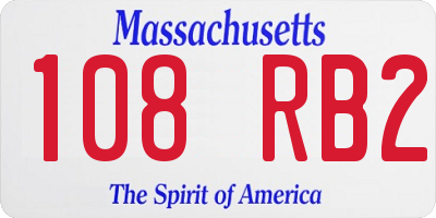 MA license plate 108RB2