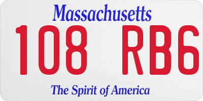 MA license plate 108RB6