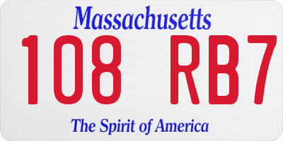 MA license plate 108RB7