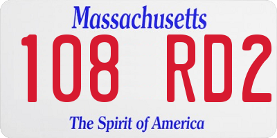 MA license plate 108RD2