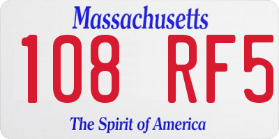 MA license plate 108RF5