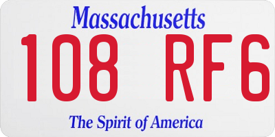 MA license plate 108RF6