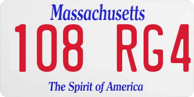 MA license plate 108RG4