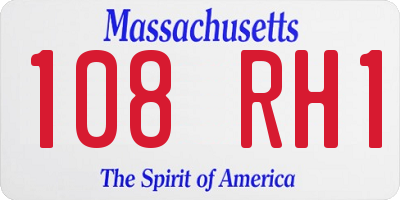 MA license plate 108RH1
