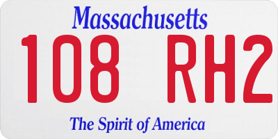 MA license plate 108RH2