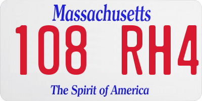 MA license plate 108RH4