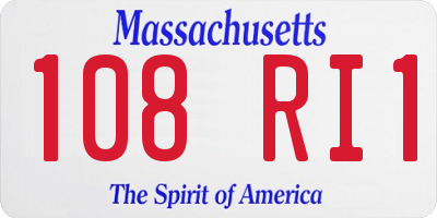 MA license plate 108RI1