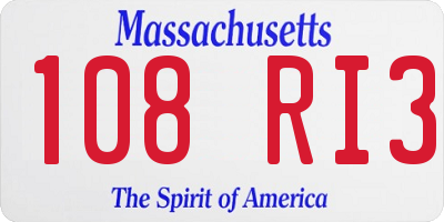 MA license plate 108RI3