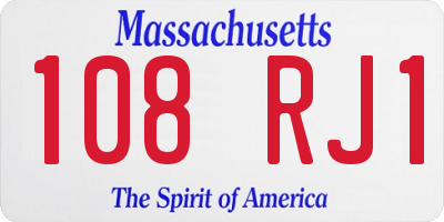 MA license plate 108RJ1