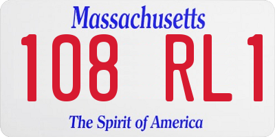 MA license plate 108RL1